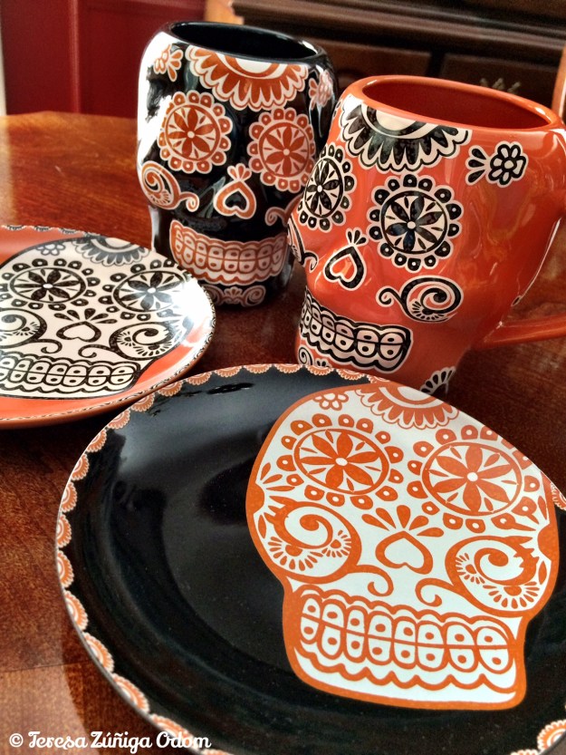 Sugar skull coffee mugs and small plates from World Market this year!