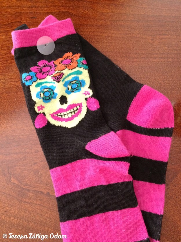 I'll be wearing these Target glow in the dark Sugar Skull socks to our local Day of the Dead festival this year!