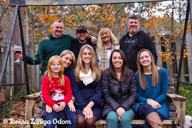 Odom cousins - Thanksgiving 2014 - on Mimi's swing in Jasper, AL.