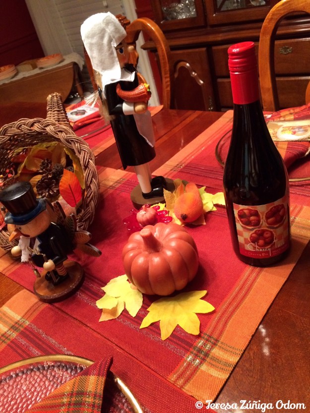 A portion of my Thanksgiving table centerpiece...I found a new wine to try tomorrow too - Cherry Tart Pinot Noir!