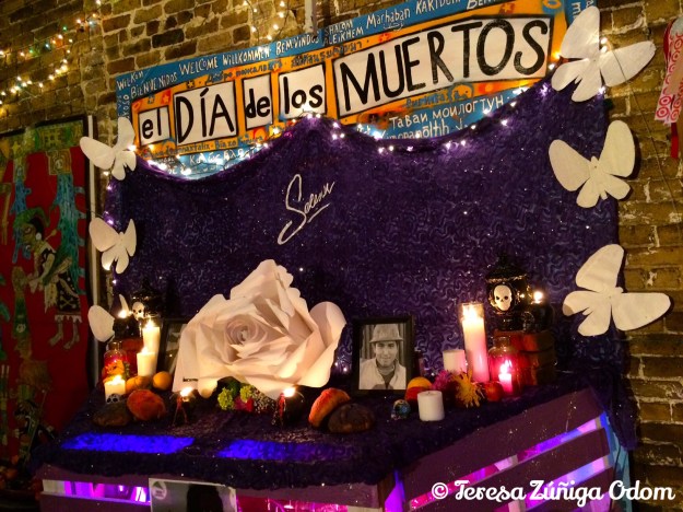 Altar by Robert Hernandez dedicated to Tejana Musician Selena was a popular stop at Dia de los Muertos Birmigham 2015.