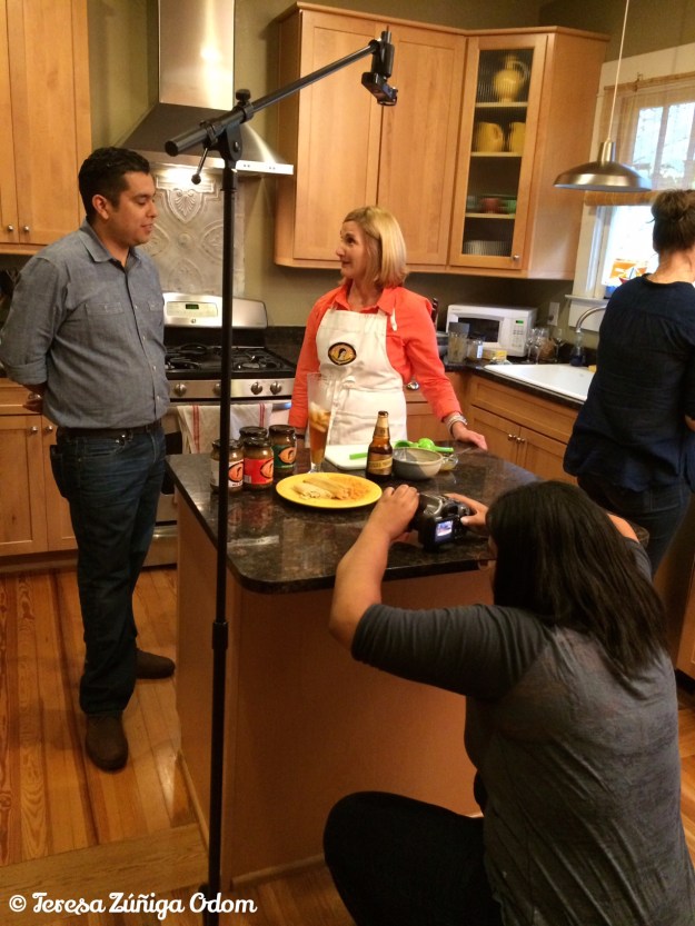 UAB Film Making Graduate - Jessica Chriesman - works the angles during the tamale sale videos. This one features Lori Sours, co-creator of Salsa Senorita and Ernesto Martinez of Hacienda Grill.