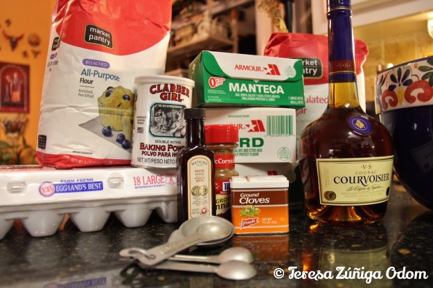 Ingredients for my biscochitos...except for the cloves...I decided not to use those...