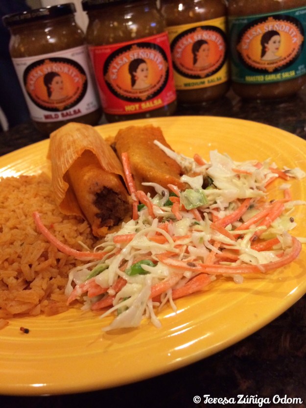 HICA tamales with a side of Salsa Senorita spicy cole slaw!