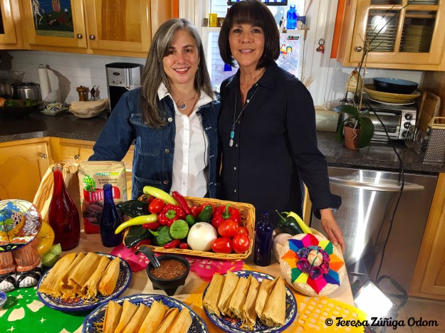 Me and Isabel Rubio after filming our tamale sale video this year in he kitchen.