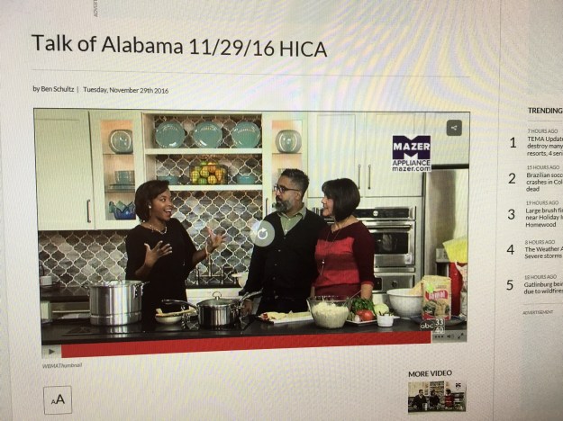 A photo from the ABC 33/40 Talk of Alabama website showing the first of 3 videos from the show today.